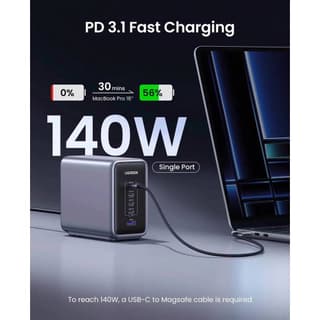 UGREEN CD333 Nexode, 300W, Type-C, USB, 5-Port PD GaN Fast Charger, Grey — 2