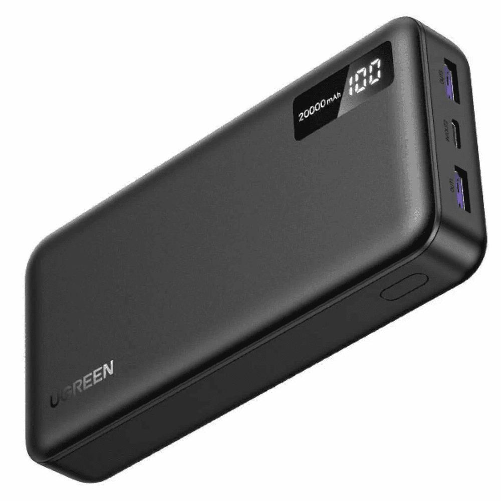 UGREEN PB312, 20000mAh, Type-C, USB, Fast Charging Power Bank, Black