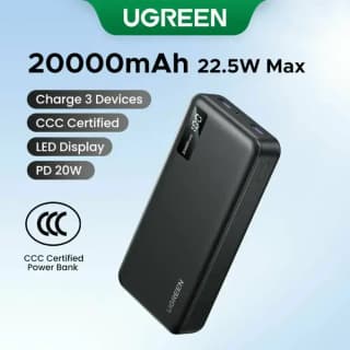 UGREEN PB312, 20000mAh, Type-C, USB, Fast Charging Power Bank, Black — 6