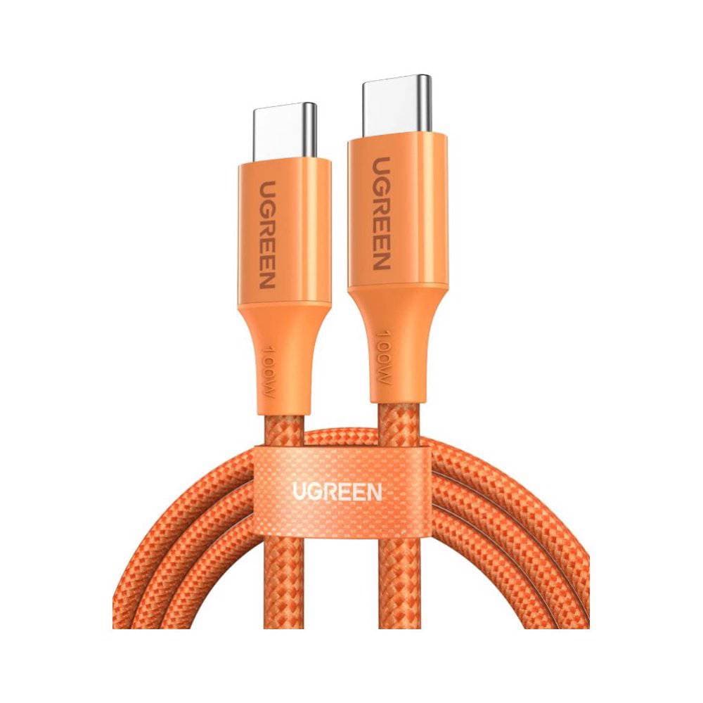 UGREEN L502, 100W, Type-C To Type-C PD Fast Charging Braided Cable, 1m, Orange
