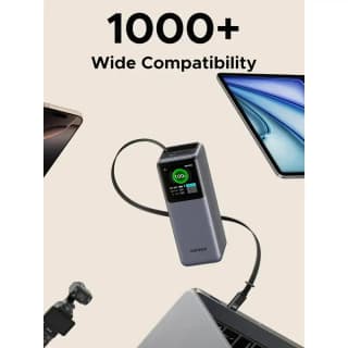 UGREEN PB726 Nexode, 20000mAh, Type-C, USB, Power Bank With Retractable Cable, Grey — 6