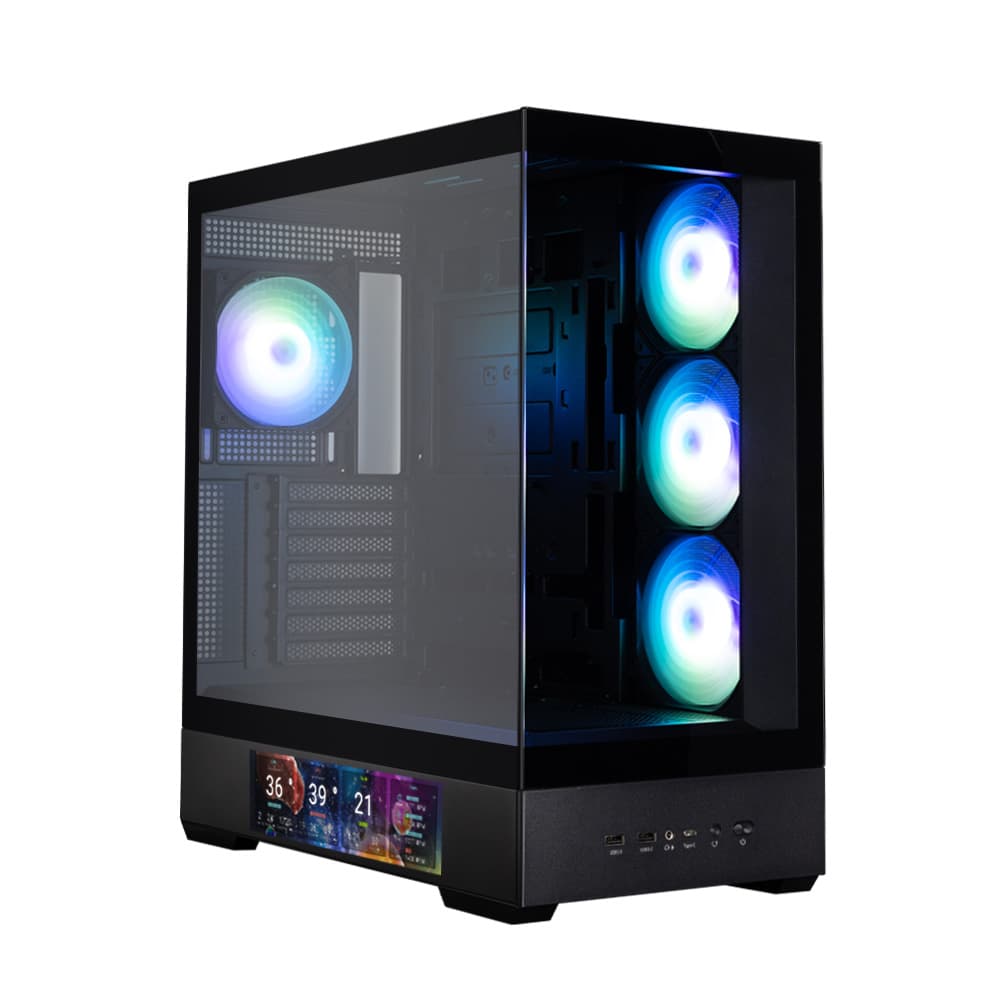 Zalman PC case P40 DS without PSU, 2xUSB3.0, 1x Type C, 3x120mm ARGB Reverse, 1x120mm ARGB, VGA 420mm, LCS ready, TG Side/Front Panel, Display, ATX, black