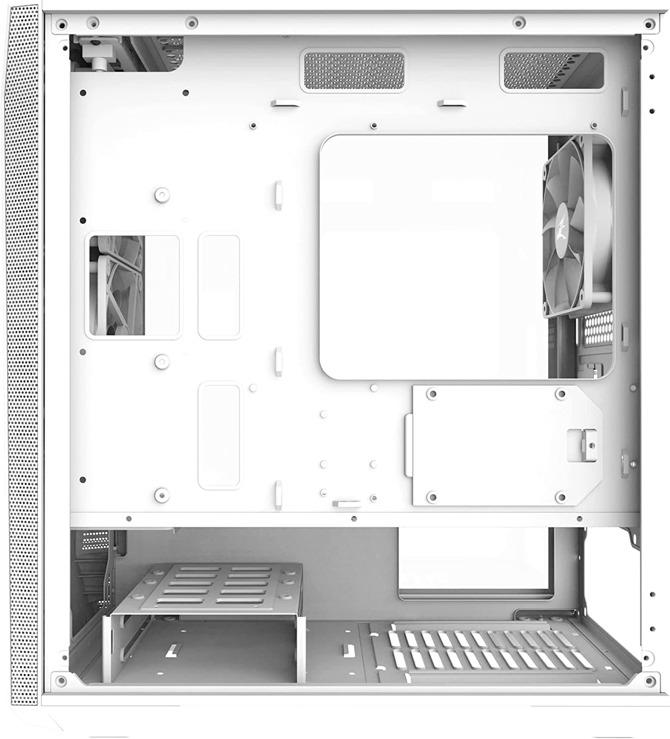 Zalman PC case Z1 Iceberg without PSU, 2xUSB3.0, 1xUSB2.0, 3x120mm, VGA 330mm, LCS ready, TG Side Panel, mATX, white - 4
