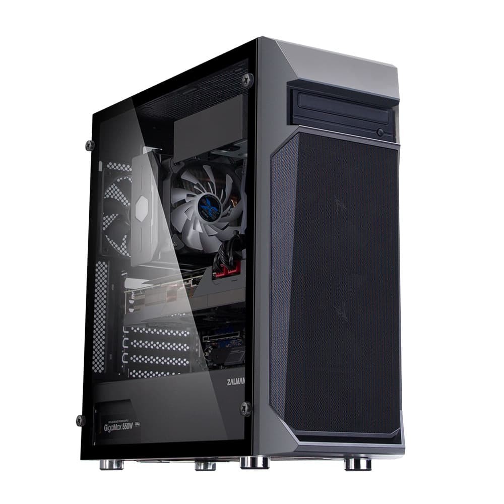 Zalman PC case Z1 Plus without PSU, 2xUSB3.0, 1xUSB2.0, 3x120mm, VGA 385mm, LCS ready, TG Side Panel, ATX, black - 4