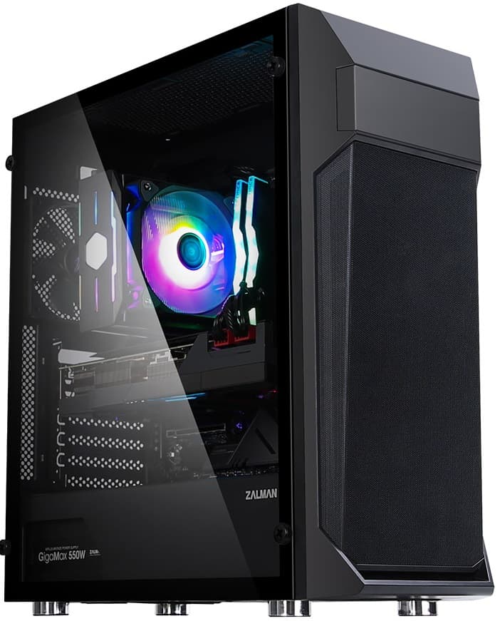 Zalman PC case Z1 Plus without PSU, 2xUSB3.0, 1xUSB2.0, 3x120mm, VGA 385mm, LCS ready, TG Side Panel, ATX, black - 6