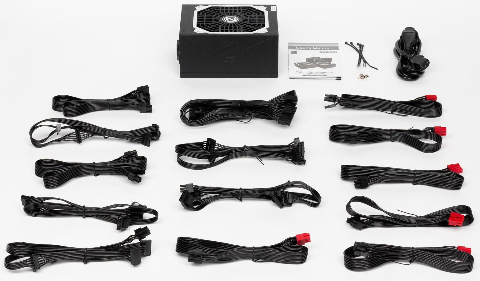 Zalman PSU Acrux (1000W), 94%, 80+ Platinum, 135mm, 1xMB 24pin(20+4), 2xCPU (8pin(4+4)+8pin), 8xMolex, 12xSATA, 6xPCIe 8pin(6+2), Fully Modular - 2