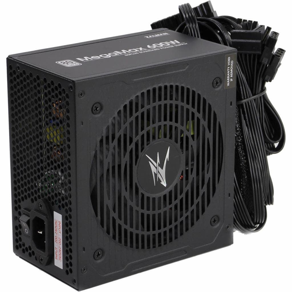 Zalman PSU Megamax (500W), 83%, 80+ White, 120mm, 1xMB 24pin(20+4), 2xCPU (8pin+4pin) 3xMolex, 6xSATA, 2xPCIe 8pin(6+2) - 4