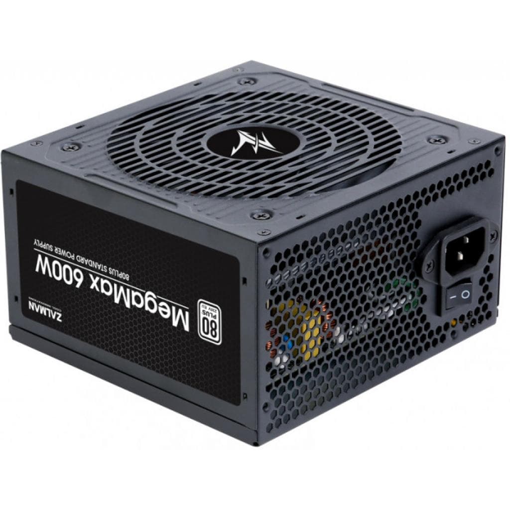 Zalman PSU Megamax (600W), 83%, 80+ White, 120mm, 1xMB 24pin(20+4), 2xCPU (8pin+4pin) 4xMolex, 6xSATA, 2xPCIe 8pin(6+2)