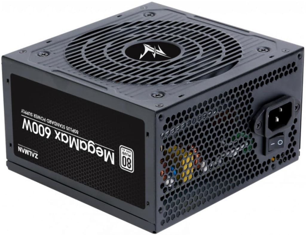 Zalman PSU Megamax (600W), 83%, 80+ White, 120mm, 1xMB 24pin(20+4), 2xCPU (8pin+4pin) 4xMolex, 6xSATA, 2xPCIe 8pin(6+2) - 6