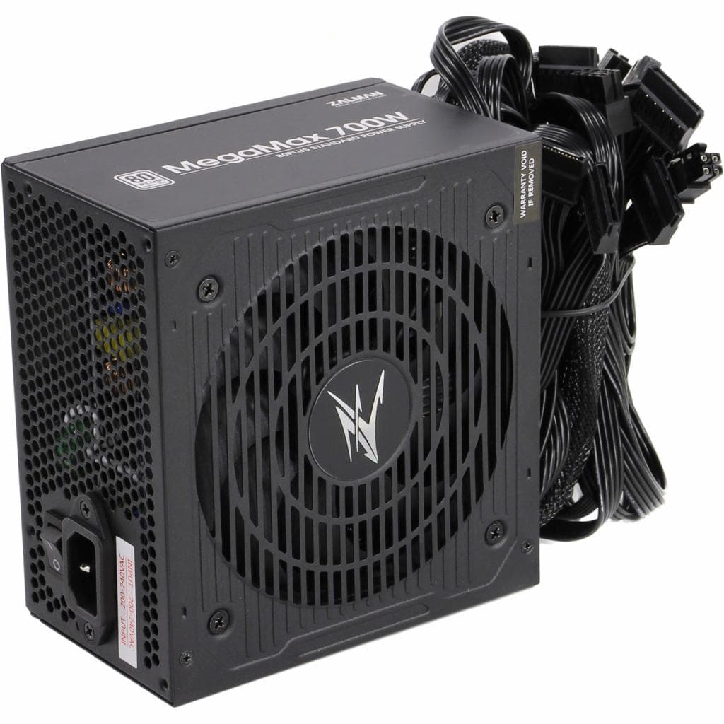 Zalman PSU Megamax (700W), 83%, 80+ White, 120mm, 1xMB 24pin(20+4), 2xCPU (8pin+(4+4)pin) 4xMolex, 6xSATA, 4xPCIe 8pin(6+2) - 4