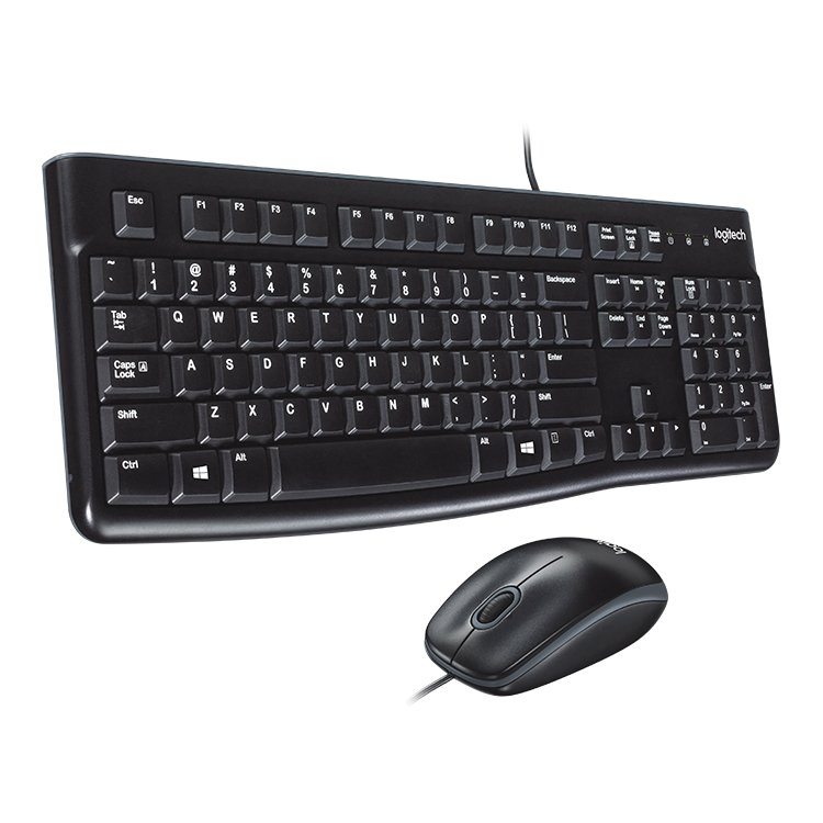 Logitech MK120 Corded Combo - Black - USB - US International