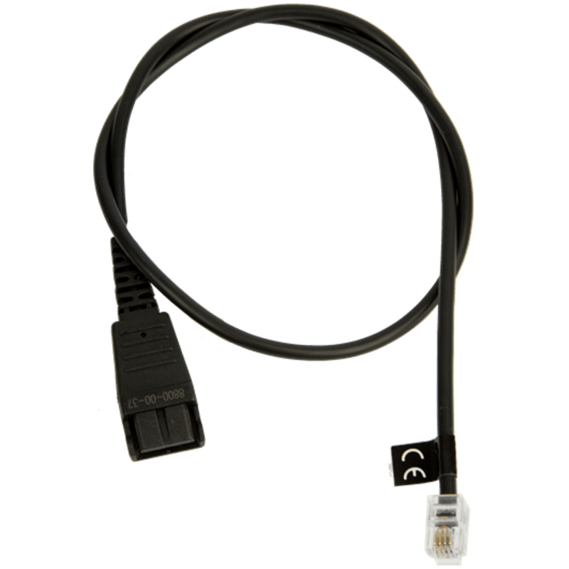 Jabra QD Cord to RJ10, straight, 0, 5 meters, e.g. for Lucent Callmaster V, VI, Cisco 79xx and PLX A22