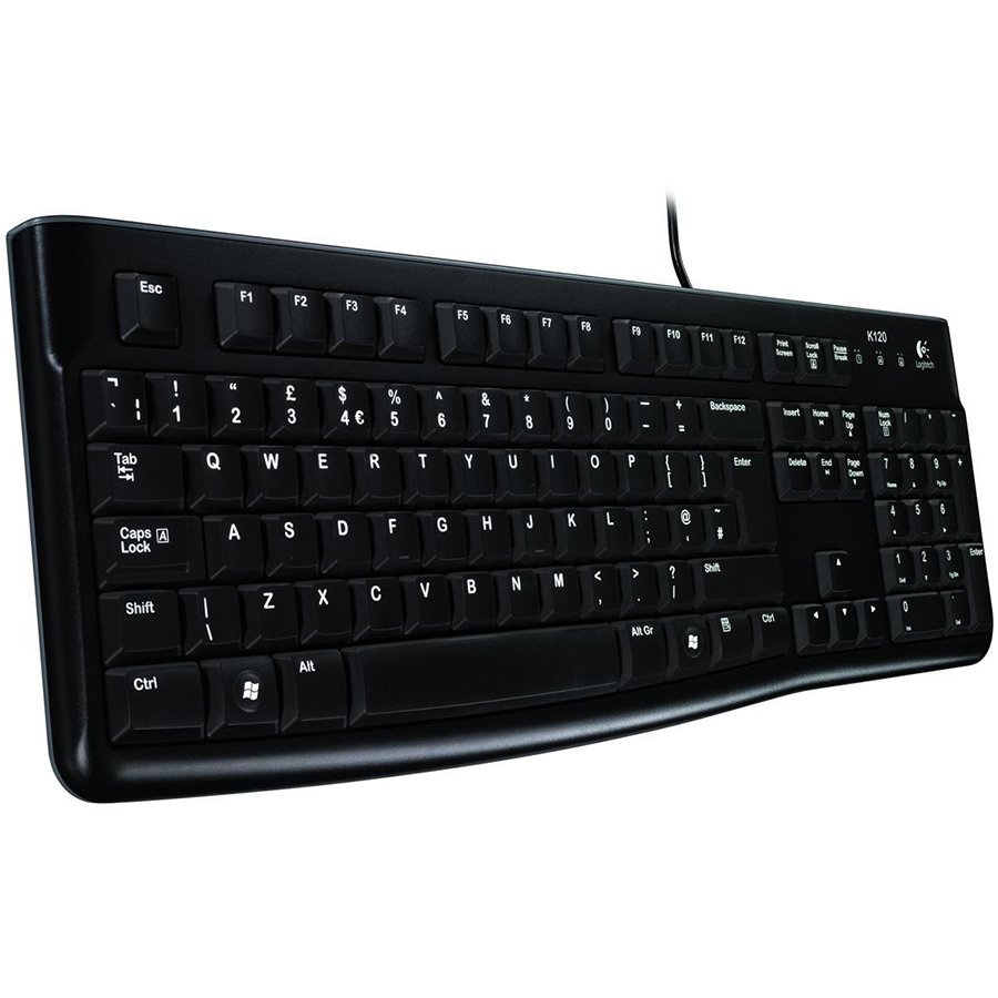 Logitech K120 Corded Keyboard - BLACK - USB - RUS - B2B
