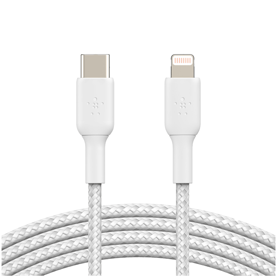 BELKIN Lightning to USB-C Cable Braided, 2M, White