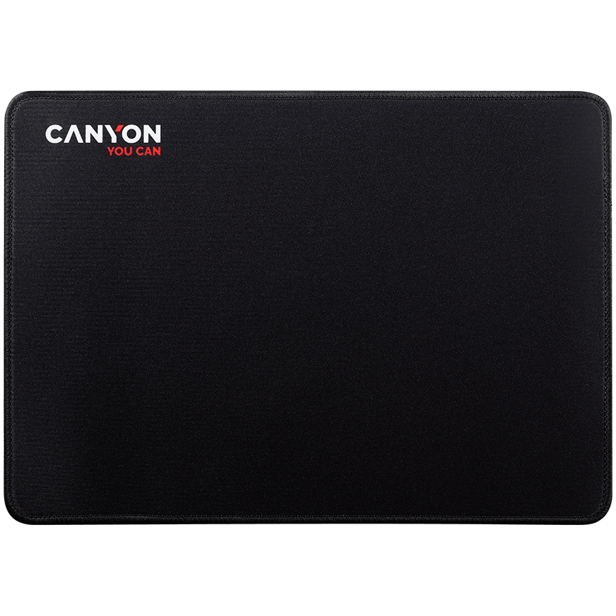 CANYON MP-4, Mouse pad, 350X250X3MM, Multipandex, fully black with our logo (non gaming), blister cardboard
