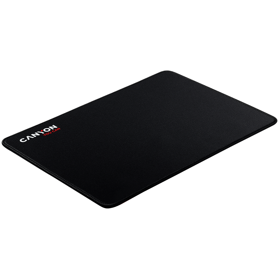 CANYON MP-4, Mouse pad, 350X250X3MM, Multipandex, fully black with our logo (non gaming), blister cardboard