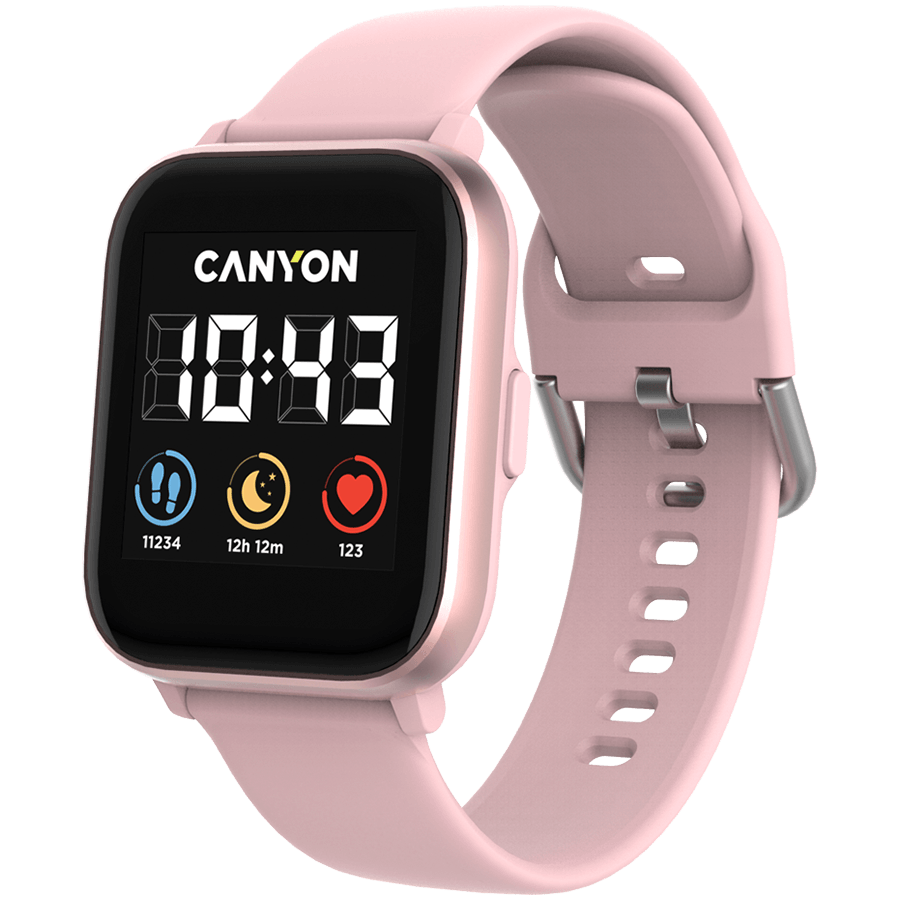 CANYON Bazilic SW-78, Smart watch, 1.4inches IPS full touch screen, with music player plastic body, IP68 waterproof, multi-sport mode, compatibility with iOS and android, Host: 42.8*36.8*10.7mm, Strap: 22*250mm, 45g