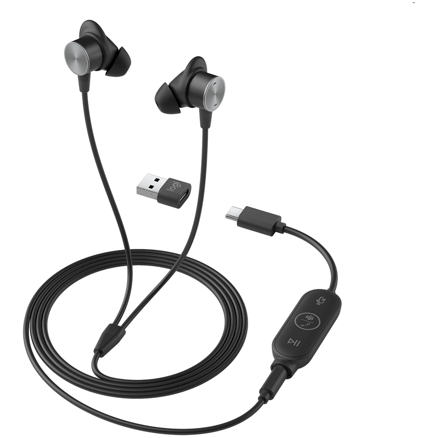 Logitech Zone Wired Earbuds for Teams - GRAPHITE