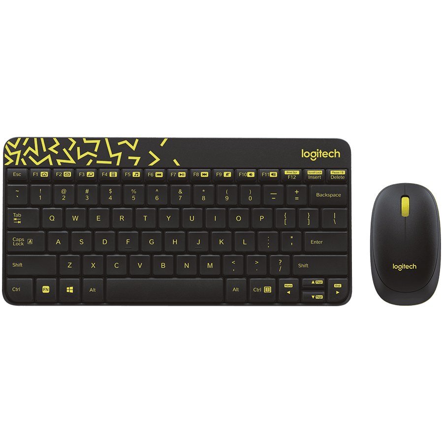 Logitech MK240 Nano Wireless Combo - BLACK/CHARTREUSE - RUS
