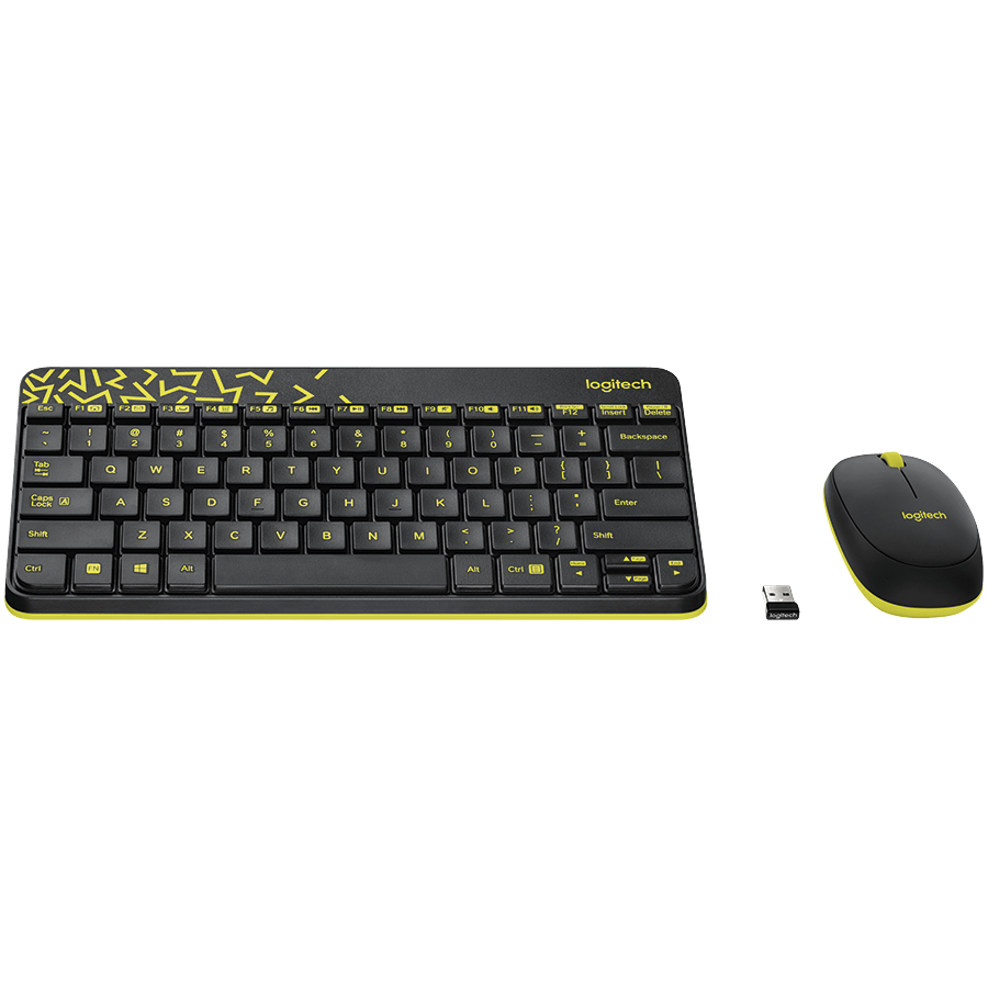 Logitech MK240 Nano Wireless Combo - BLACK/CHARTREUSE - RUS