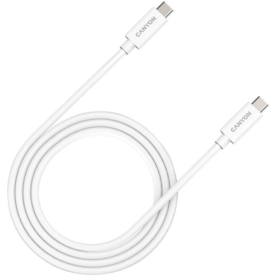 CANYON UC-44, cable, U4-CC-5A1M-E, USB4 TYPE-C to TYPE-C cable assembly 40G 1m 5A 240W(ERP) with E-MARK, CE, ROHS, white