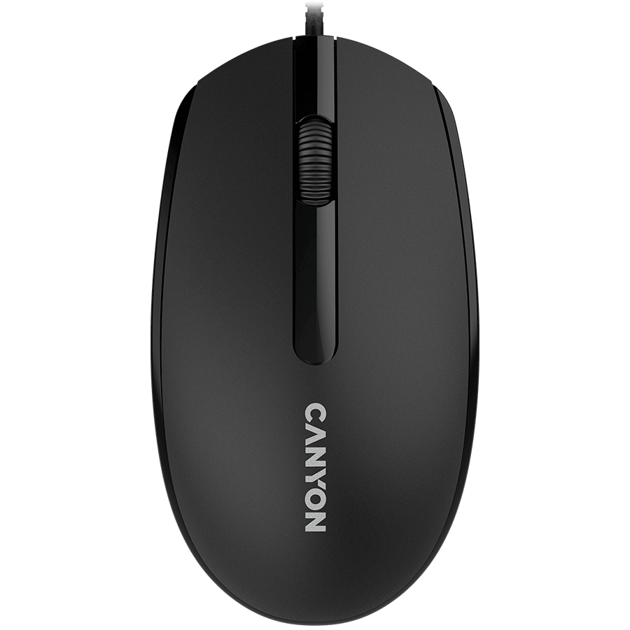 CANYON M-10, Canyon Wired optical mouse with 3 buttons, DPI 1000, with 1.5M USB cable, black, 65*115*40mm, 0.1kg
