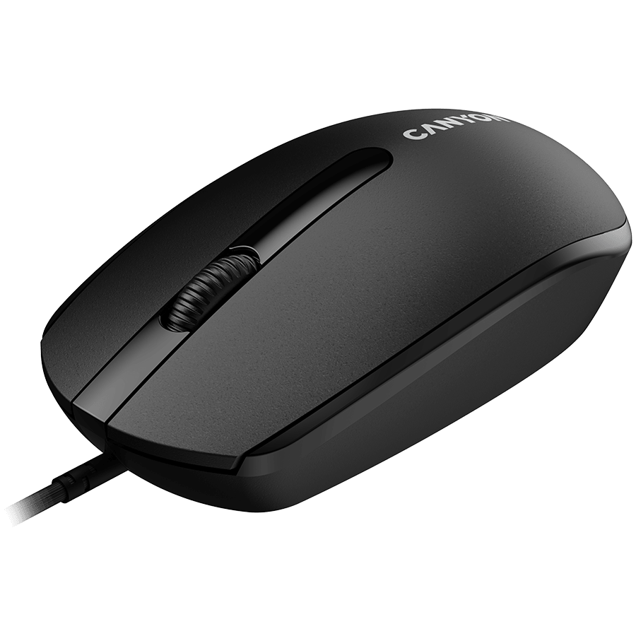CANYON M-10, Canyon Wired optical mouse with 3 buttons, DPI 1000, with 1.5M USB cable, black, 65*115*40mm, 0.1kg
