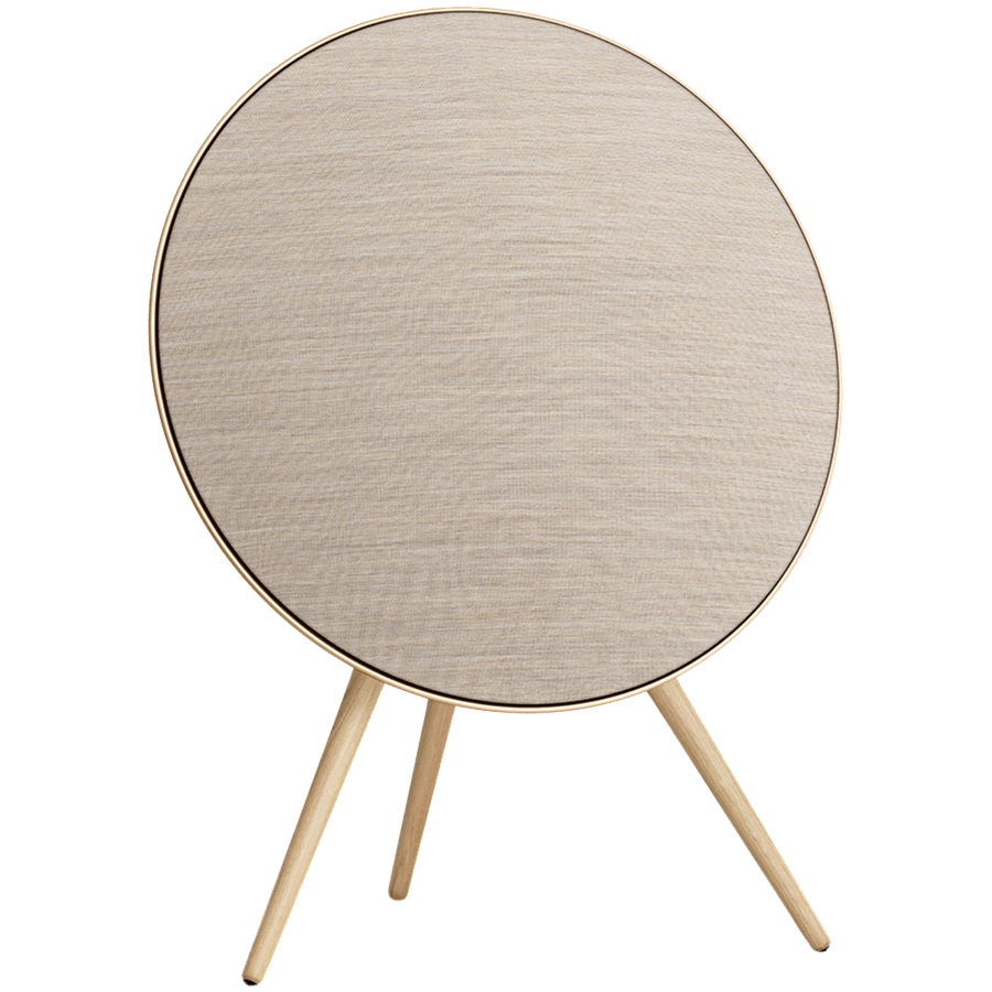 Bang & Olufsen Beosound A9 5th Gen Speaker Gold Tone (Back Sand/Cover Golden/Legs White Oak)