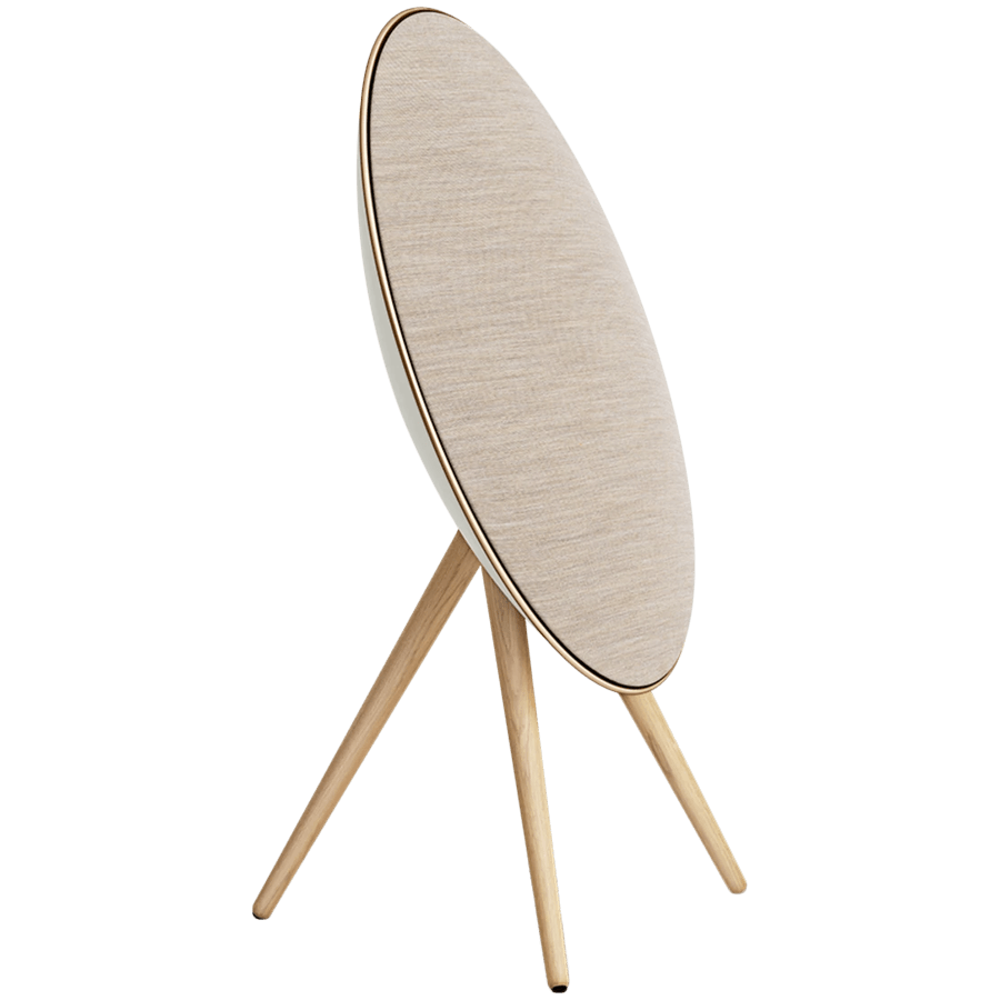 Bang & Olufsen Beosound A9 5th Gen Speaker Gold Tone (Back Sand/Cover Golden/Legs White Oak)