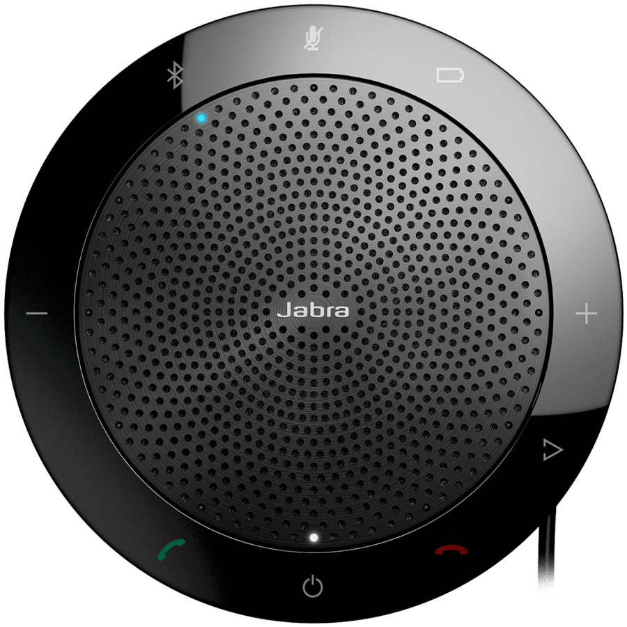 Jabra SPEAK 510 + Speakerphone for UC & BT plus Bundle LINK 370, USB Conference solution, 360-degree-microphone, Plug&Play, mute and volume button, Wideband, Bluetooth (up to 100 meters).Version B: incl. Smart Button activated via JABRA Direct