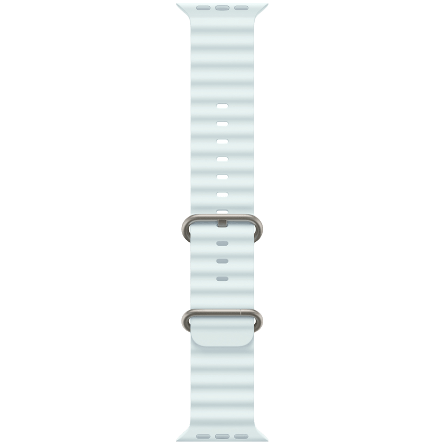 Apple 49mm Ice Blue Ocean Band - Natural Titanium Finish