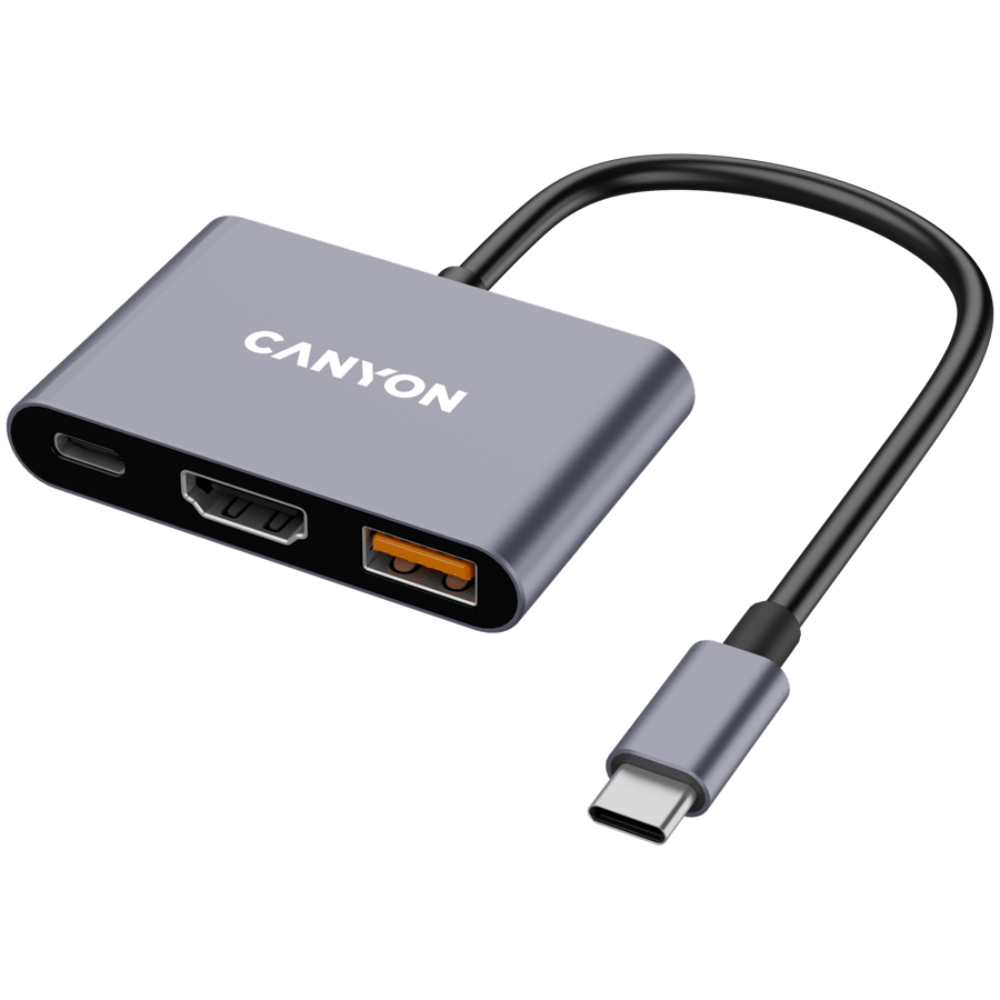 CANYON hub DS-4 3in1 USB-C Grey