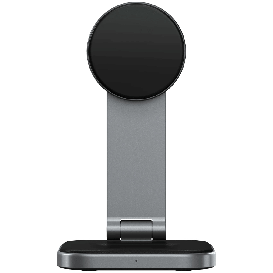 SATECHI 2-in-1 Foldable Qi2 Wireless Charging Stand (Space Gray)