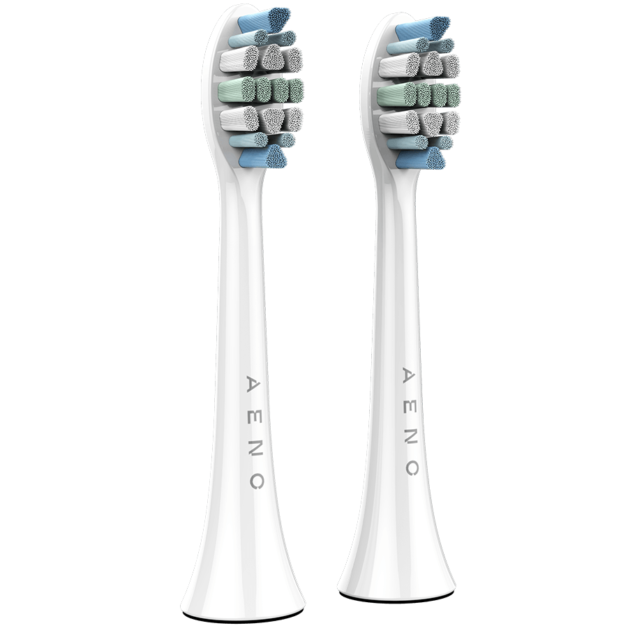 AENO Replacement toothbrush heads, White, Dupont bristles, 2pcs in set (for ADB0003/ADB0005 and ADB0004/ADB0006)