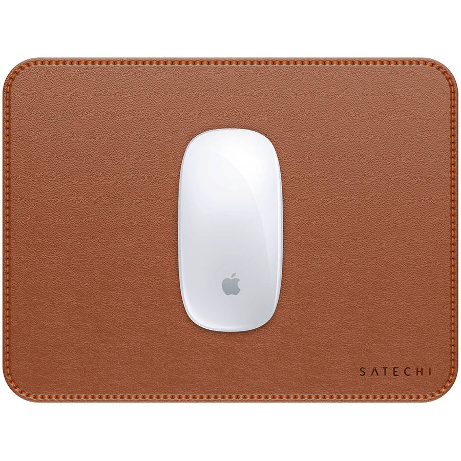 SATECHI Vegan-Leather Premium Mouse Pad (Brown)