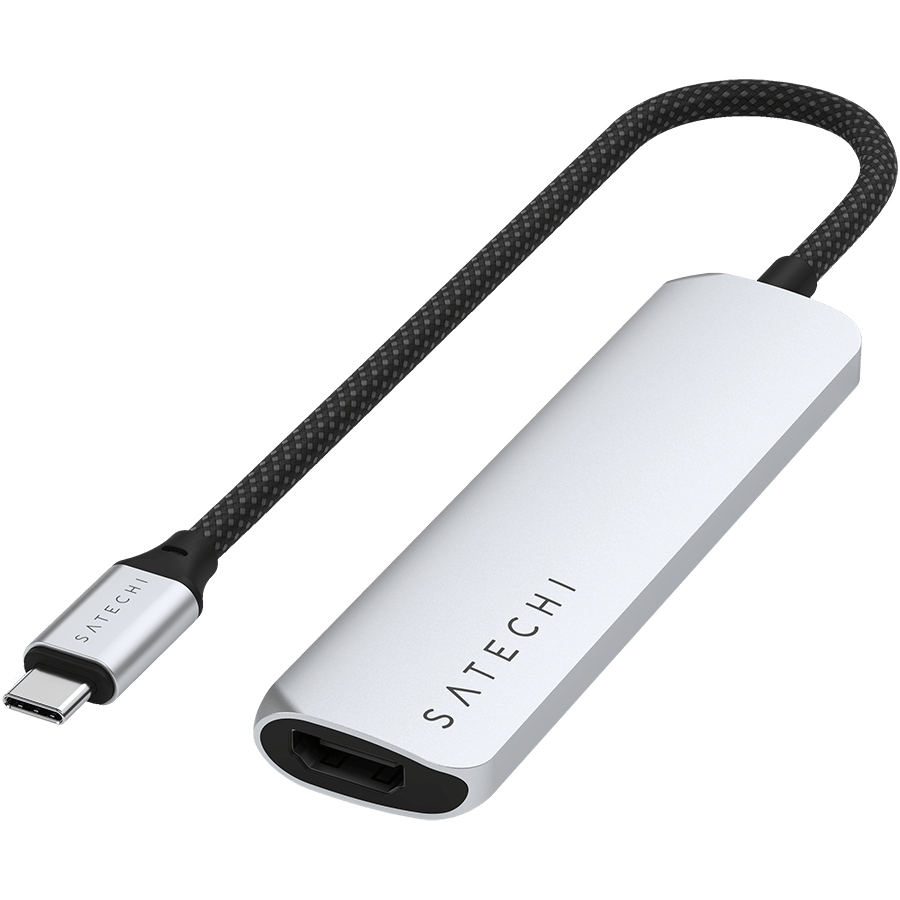 SATECHI 4-in-1 USB-C Slim Multiport Adapter 4K (Silver)