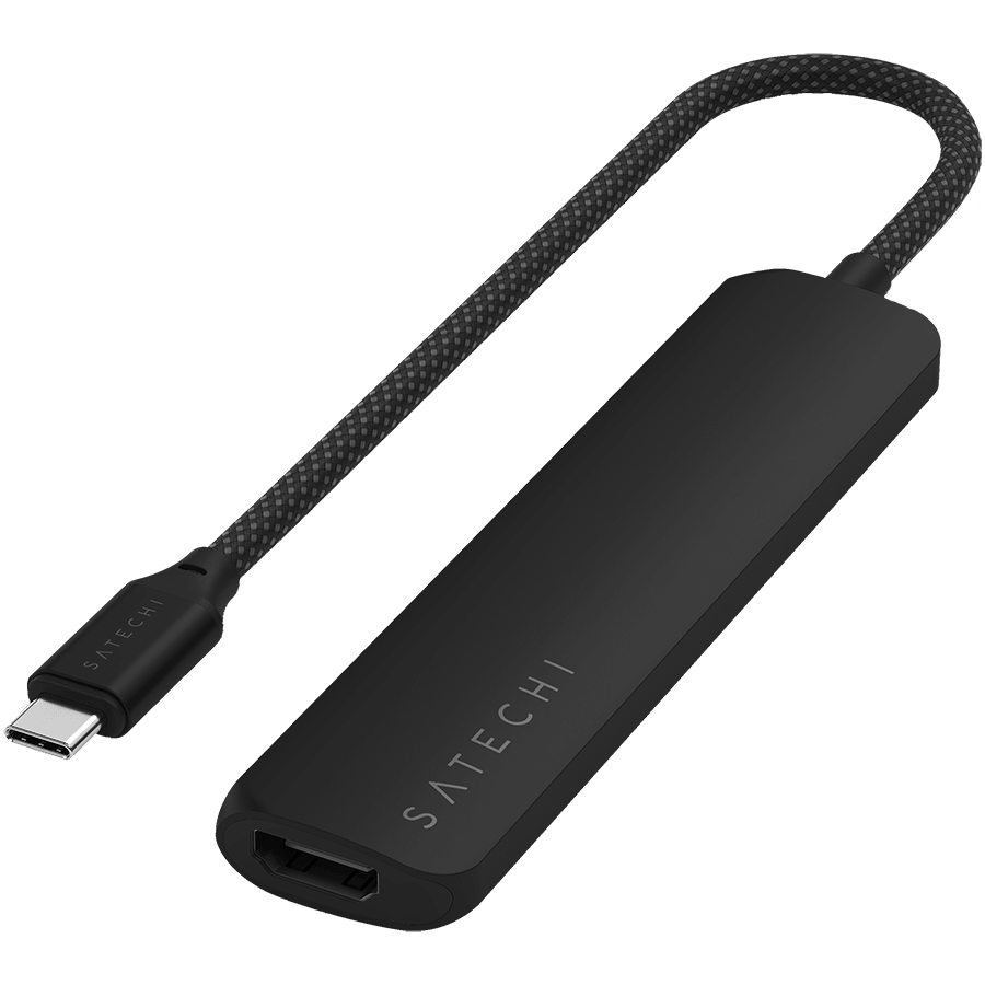 SATECHI 6-in-1 USB-C Slim Multiport Adapter (Black)