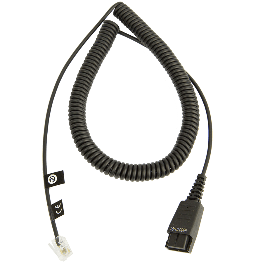 Jabra QD Cord to special-Plug RJ45, coiled, 0, 5 - 2 Meter, for Siemens Open Stage