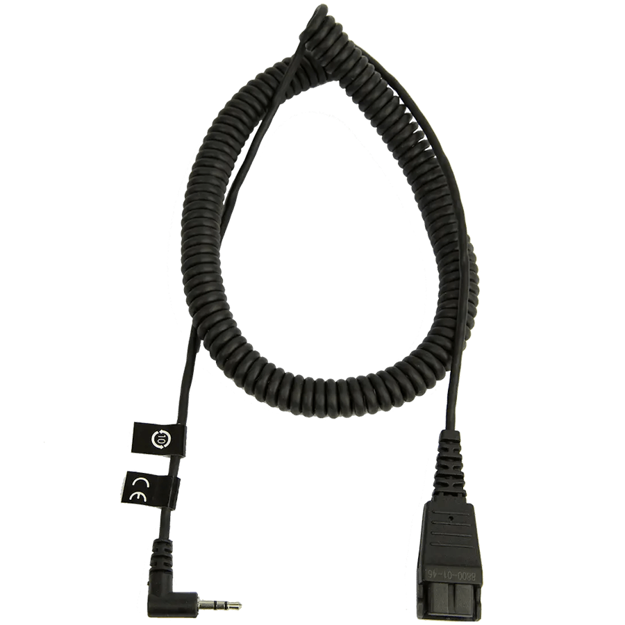Jabra QD Cord to 2, 5mm pin plug, coiled 0, 5-2m, fi. for Panasonic GB500, PLX CA40