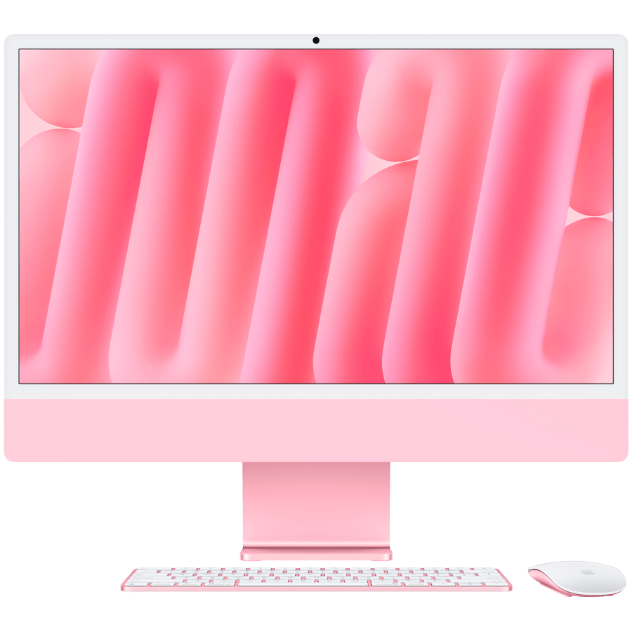 24-inch iMac with Retina 4.5K display: Apple M4 chip with 8‑core CPU and 8‑core GPU, 16GB, 256GB SSD - Pink