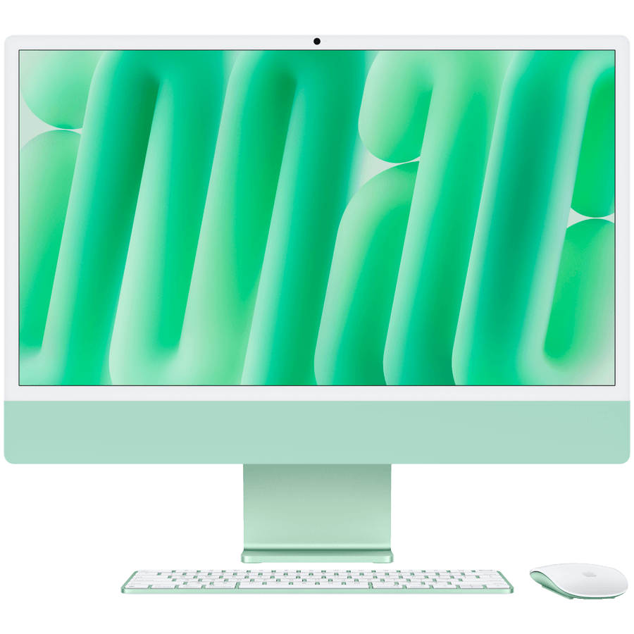24-inch iMac with Retina 4.5K display: Apple M4 chip with 10‑core CPU and 10‑core GPU, 16GB, 256GB SSD - Green