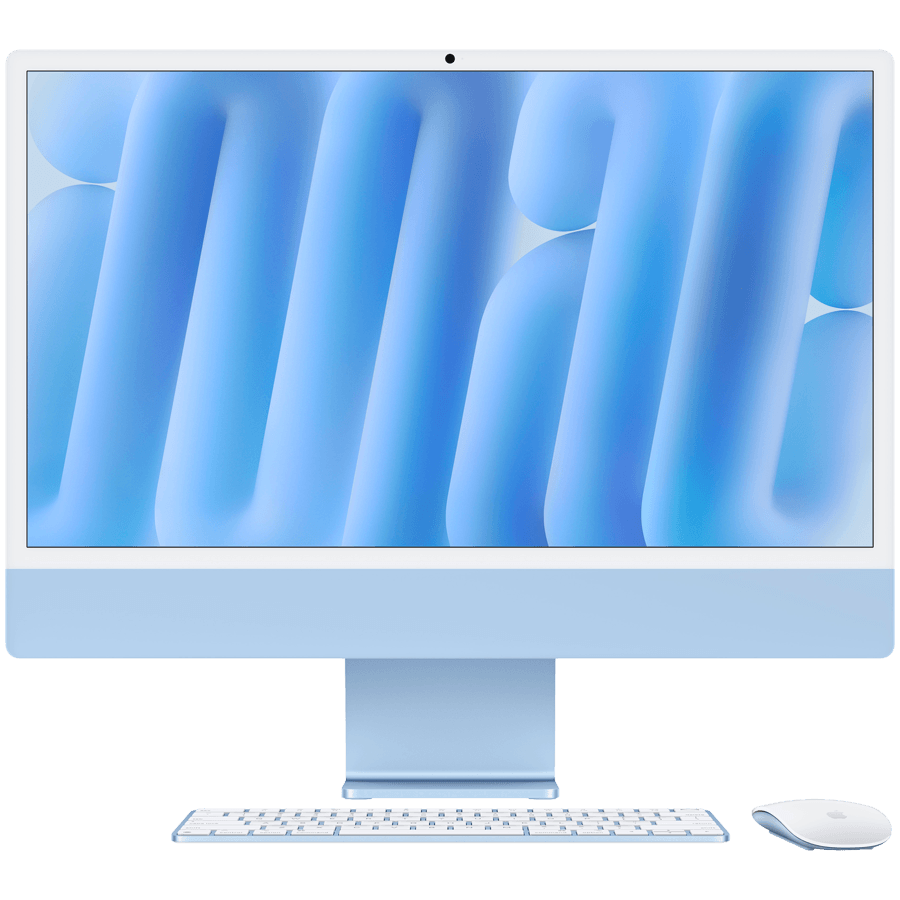 24-inch iMac with Retina 4.5K display: Apple M4 chip with 10‑core CPU and 10‑core GPU, 24GB, 512GB SSD - Blue