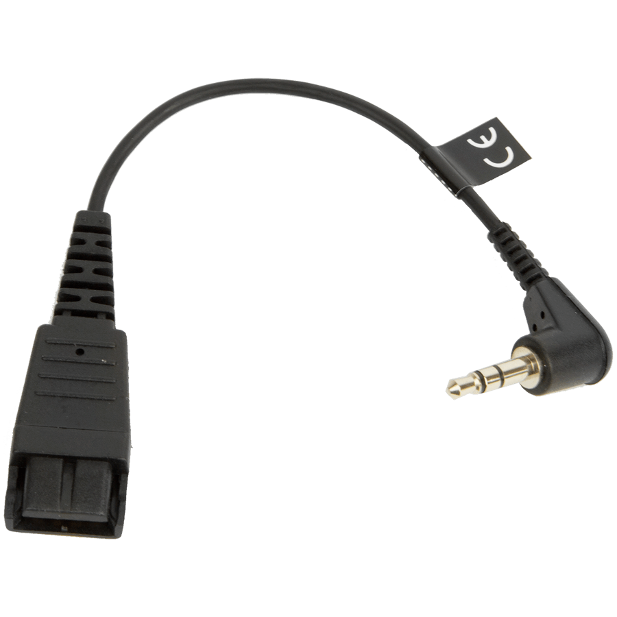 Jabra QD Cord to 3.5mm plug without call controller e.g. Blackberries, I-Phones