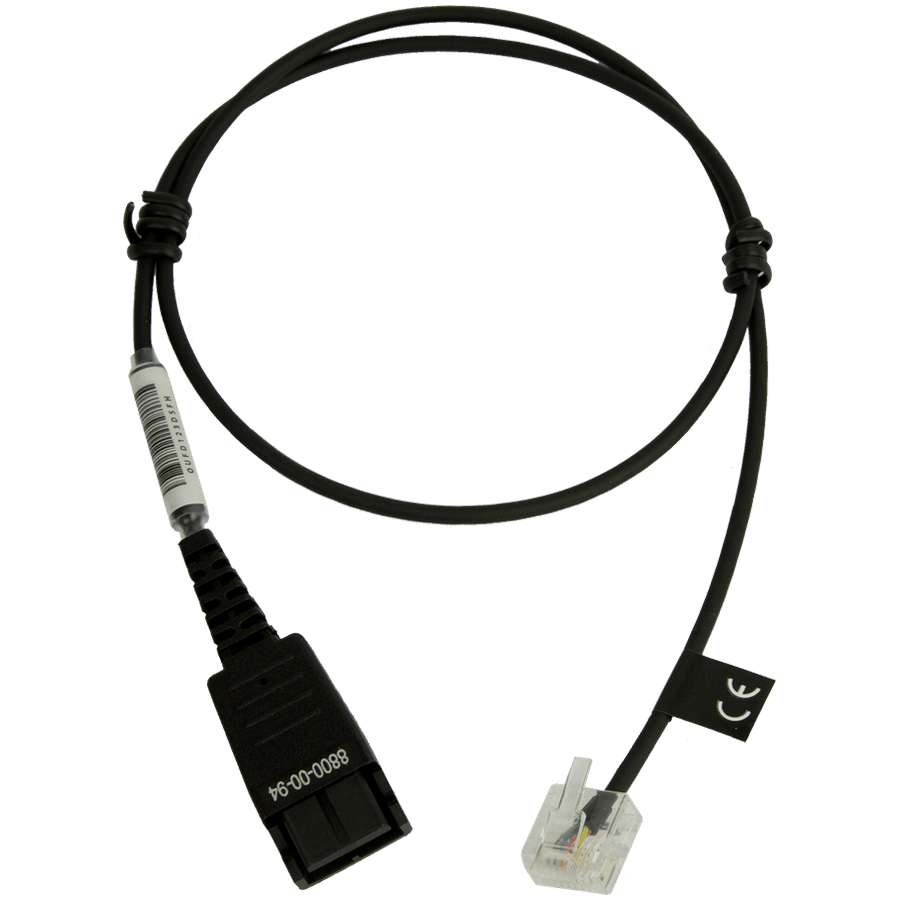 Jabra QD to RJ45, straight, unbalanced version for GN1900/GN2000 and GN2100 Standard Headset on Siemens Openstage