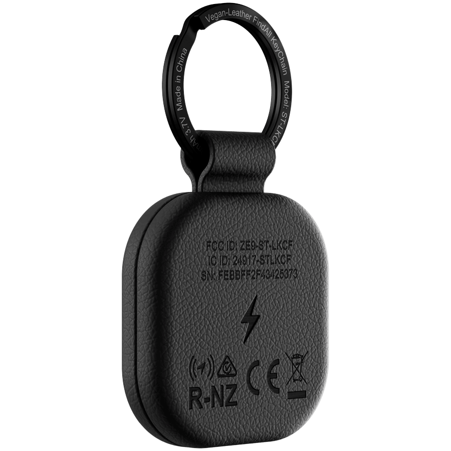 SATECHI Vegan-Leather Keychain with Find My