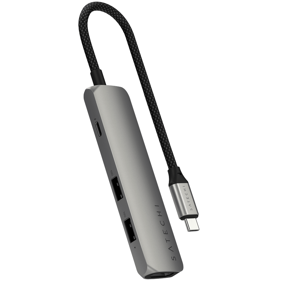 SATECHI 4-in-1 USB-C Slim Multiport Adapter 4K (Space Grey)