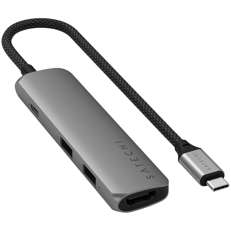 SATECHI 4-in-1 USB-C Slim Multiport Adapter 4K (Space Grey)