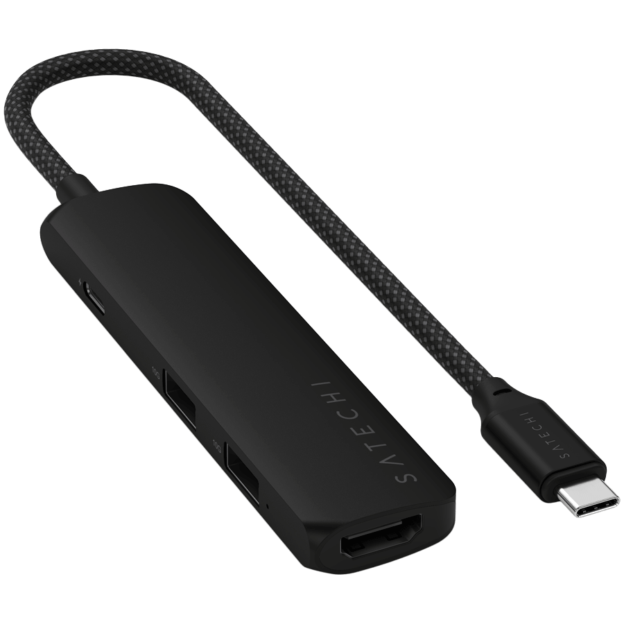SATECHI 4-in-1 USB-C Slim Multiport Adapter 4K (Black)