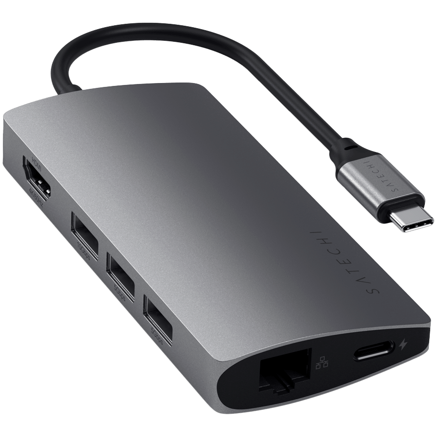 SATECHI Type-C Multi-Port Adapter 4K with Ethernet V2 Space Gray
