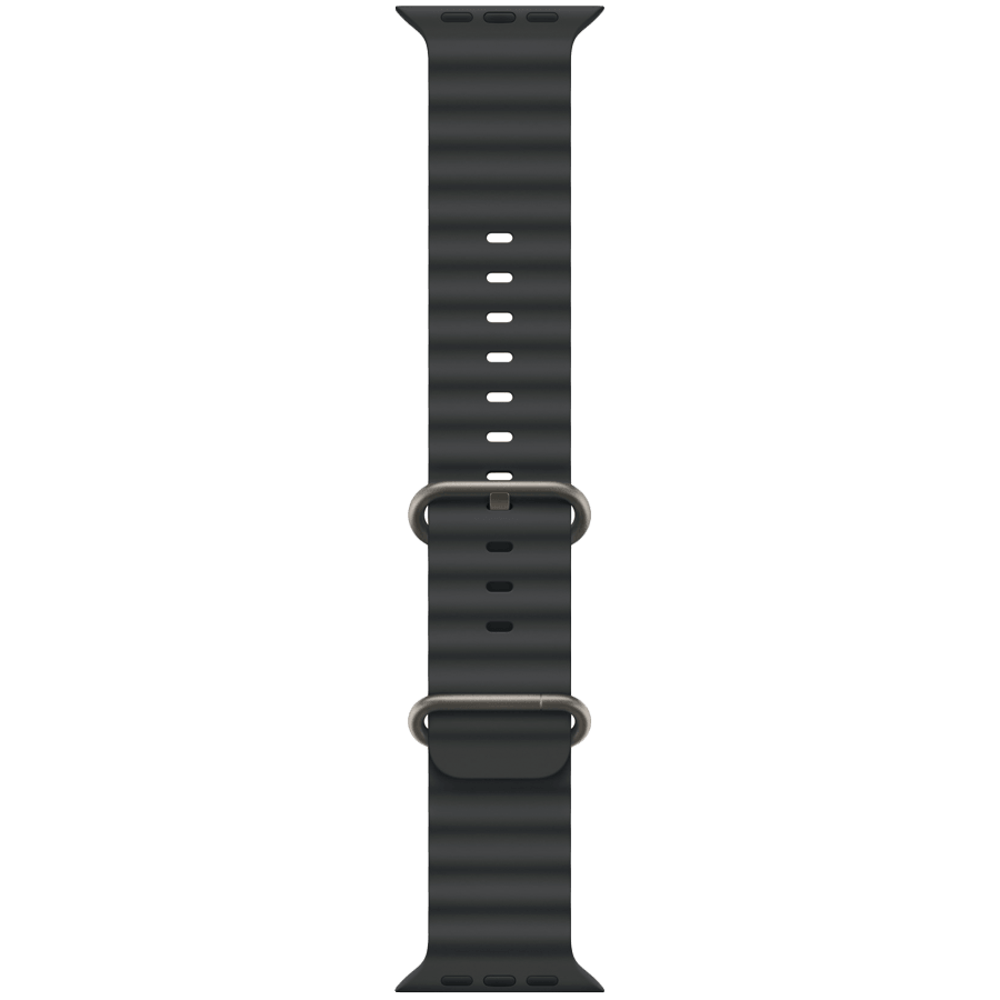 Apple 49mm Black Ocean Band - Natural Titanium Finish